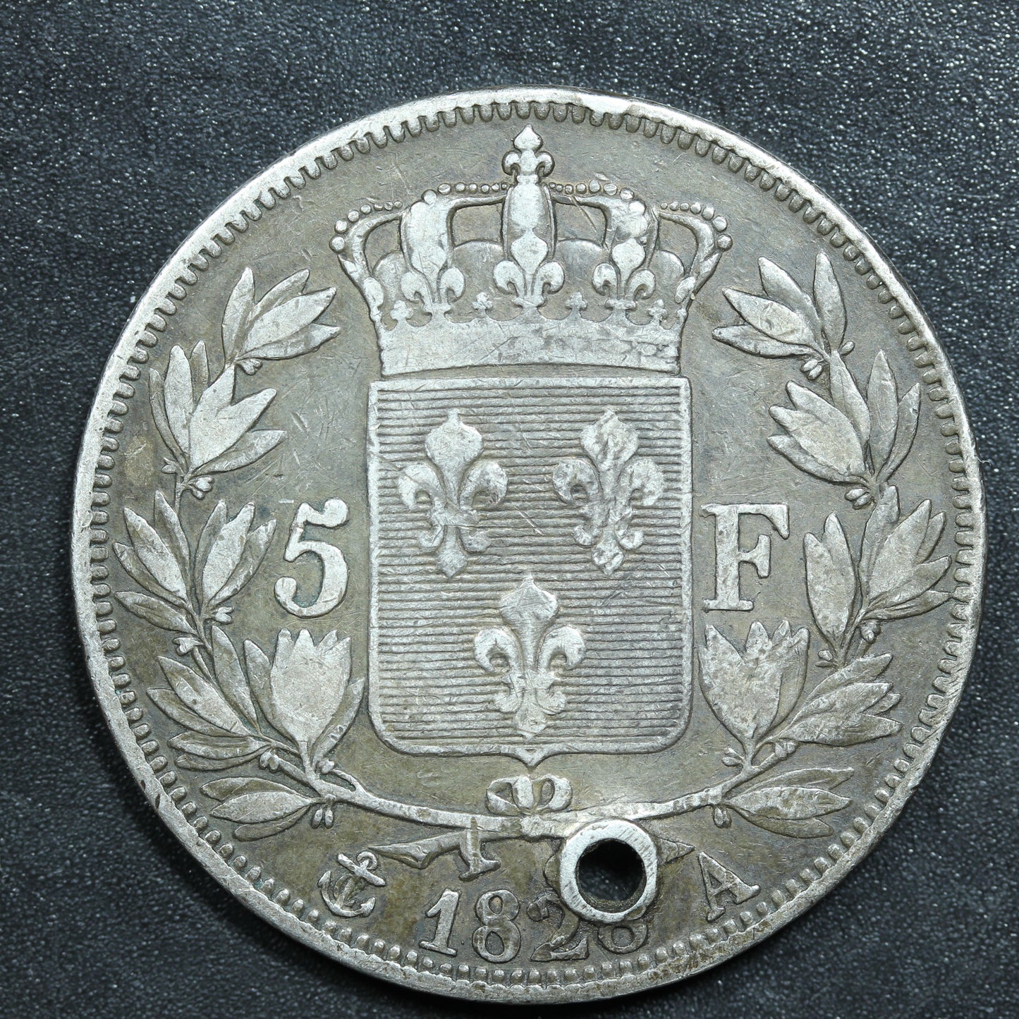 1828 A Silver 5 Five Francs Charles X / France KM# 728
