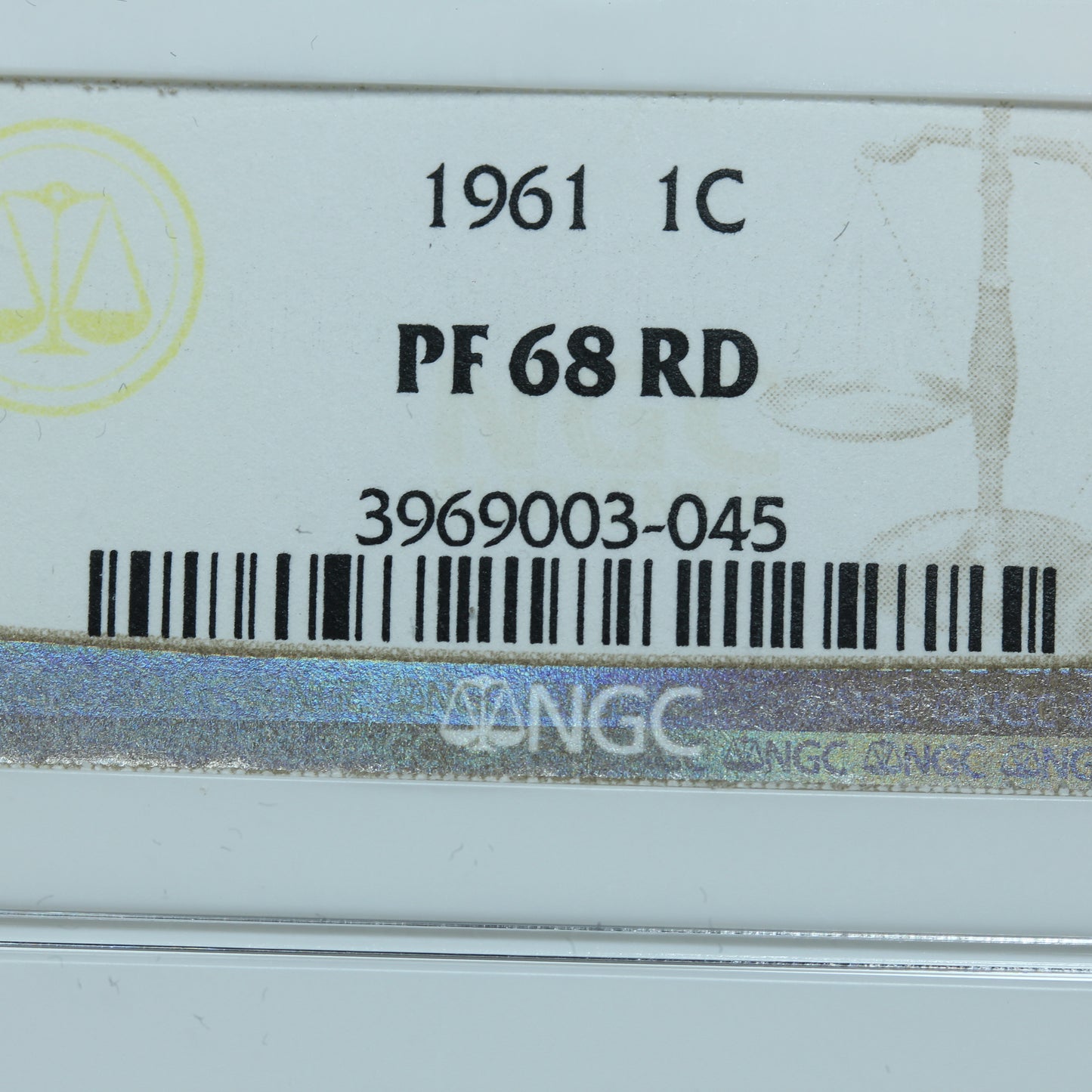1961 1c Lincoln Cent Penny - NGC PF 68 RD Red