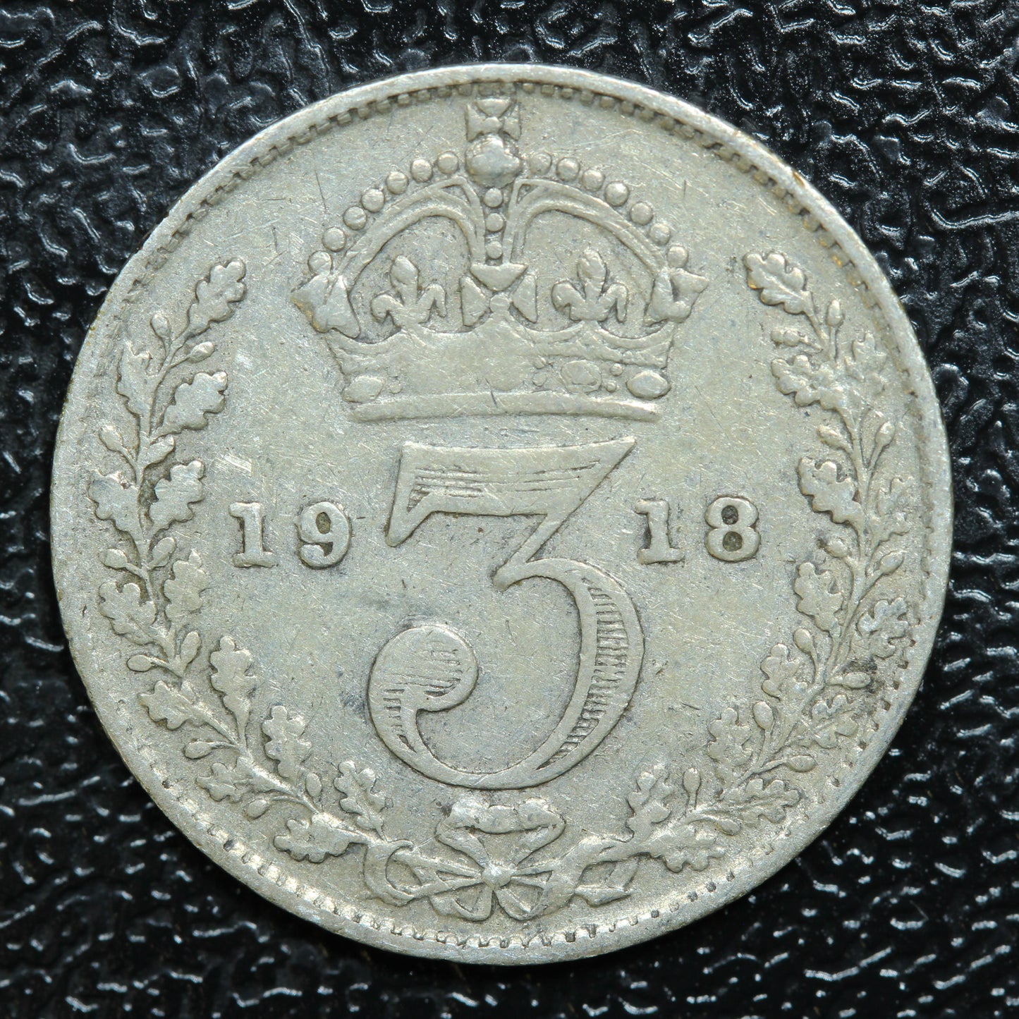 1918 Great Britain 3 Pence Threepence Silver Coin - KM# 813