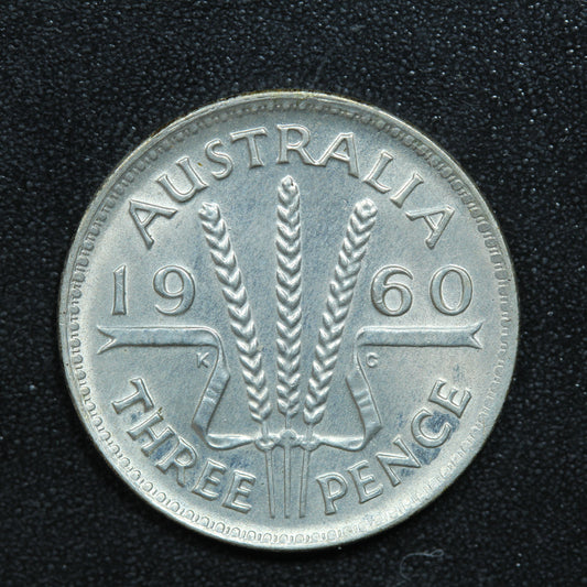 1960 Australia Threepence Silver Coin - KM# 44