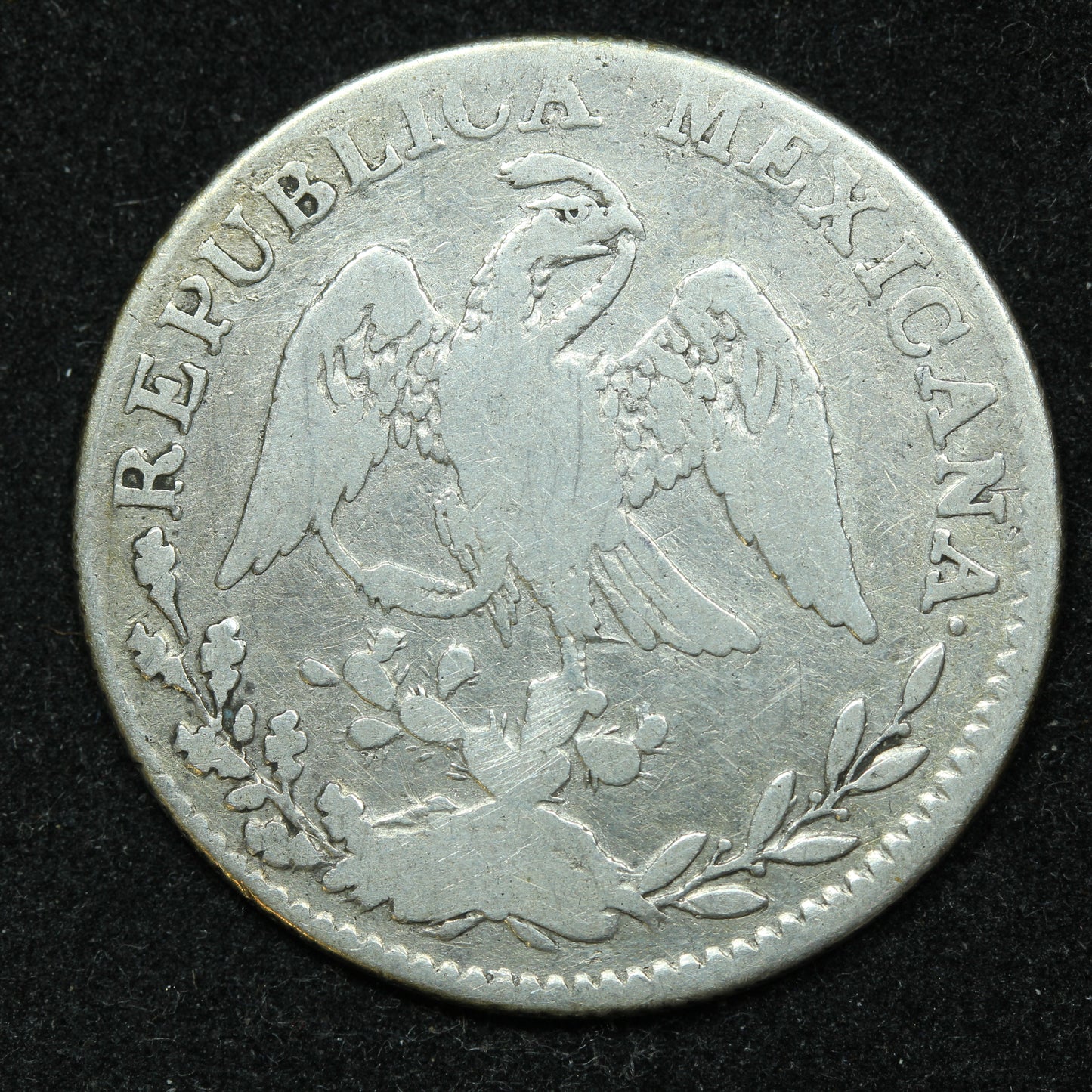 1837 2 Reales Go PJ Mexico Silver Coin - KM# 374.8