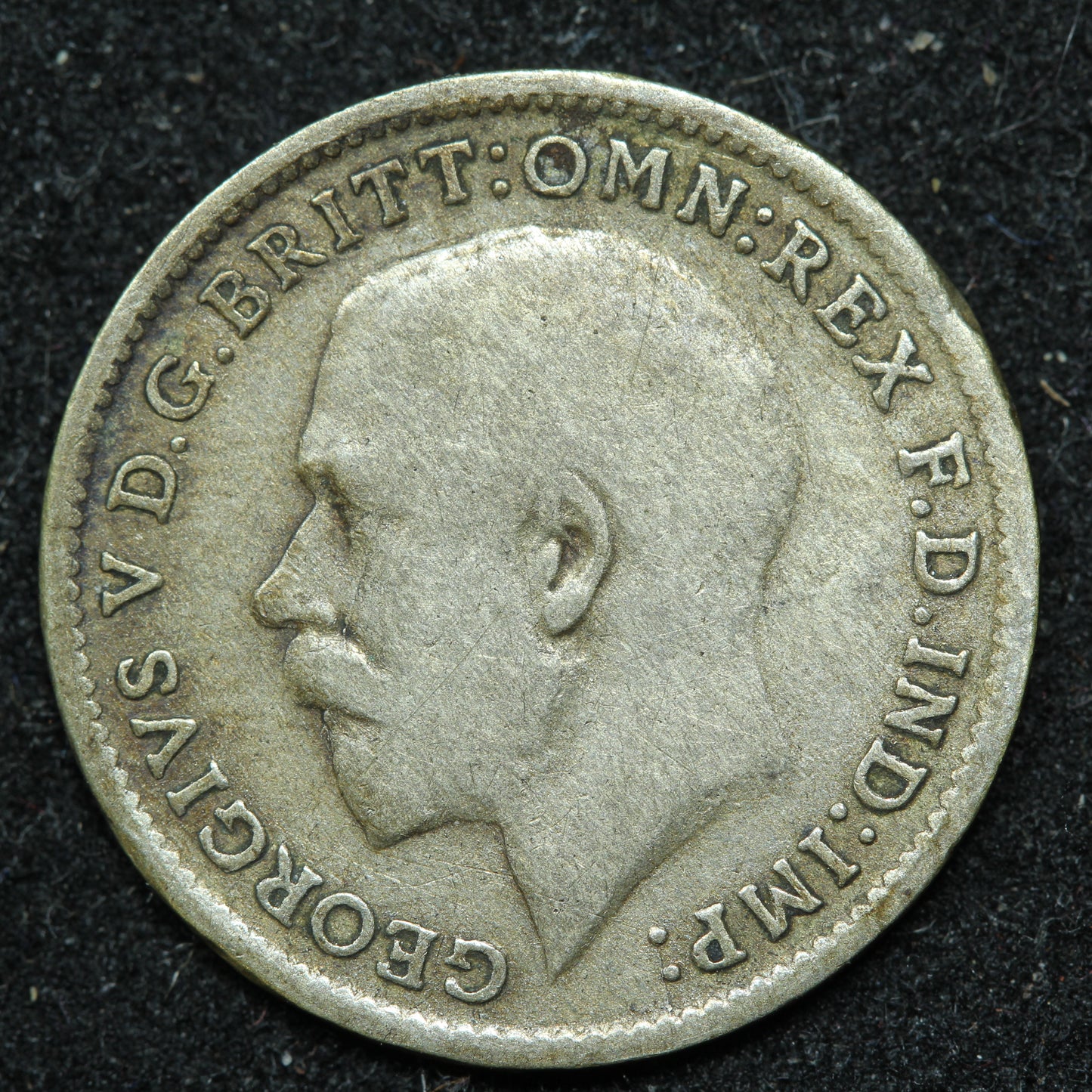 1921 Great Britain 3 Pence Threepence .500 Fine Silver KM#813a