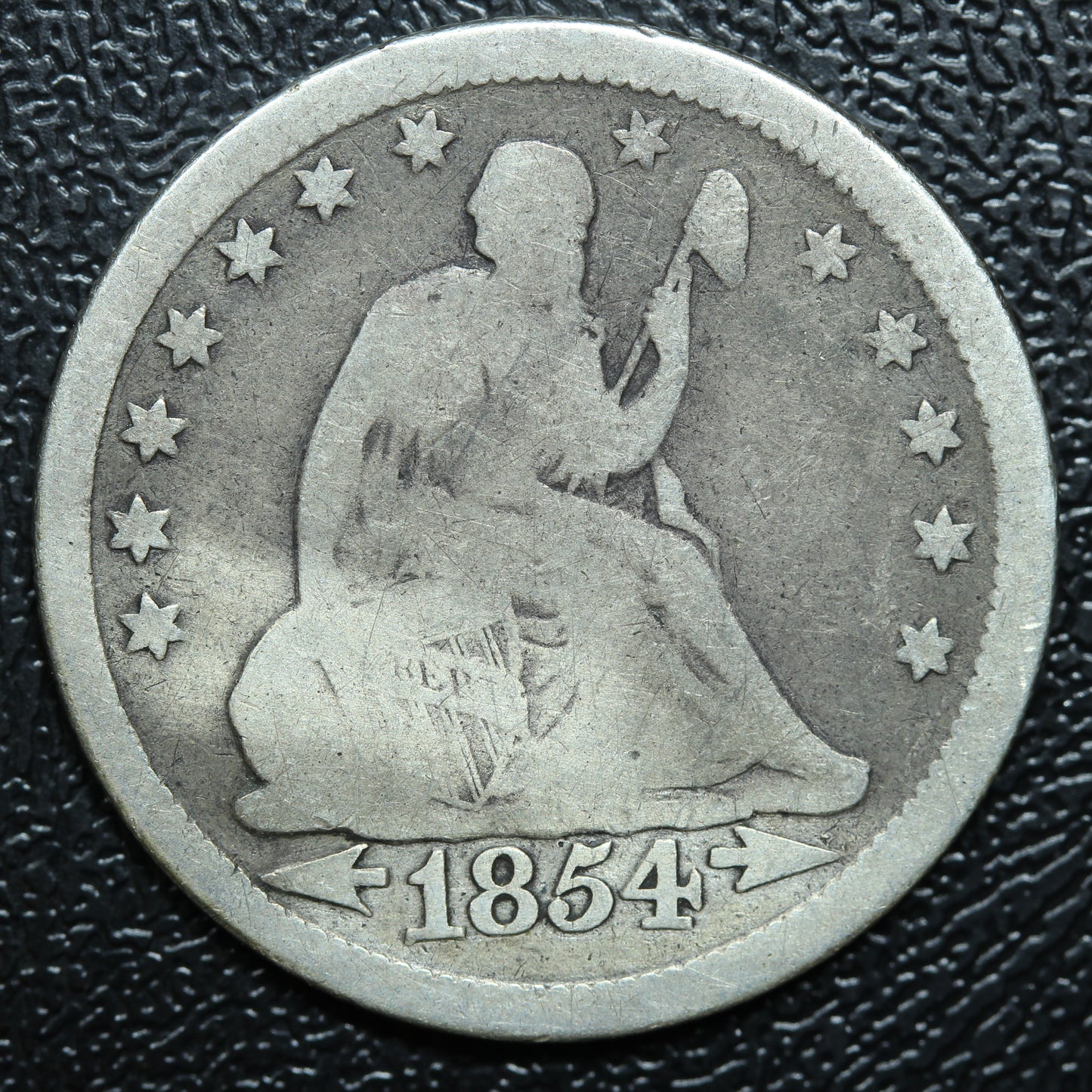1854 Seated Liberty Silver Quarter Philadelphia