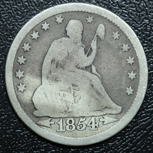 1854 Seated Liberty Silver Quarter Philadelphia