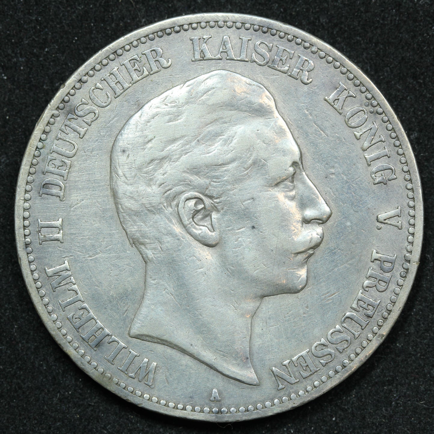 1903 A German States Prussia 5 Funf Mark Silver Coin - KM# 523