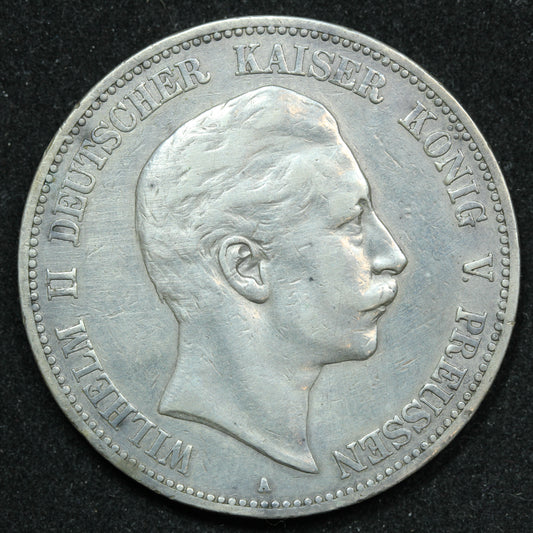 1903 A German States Prussia 5 Funf Mark Silver Coin - KM# 523