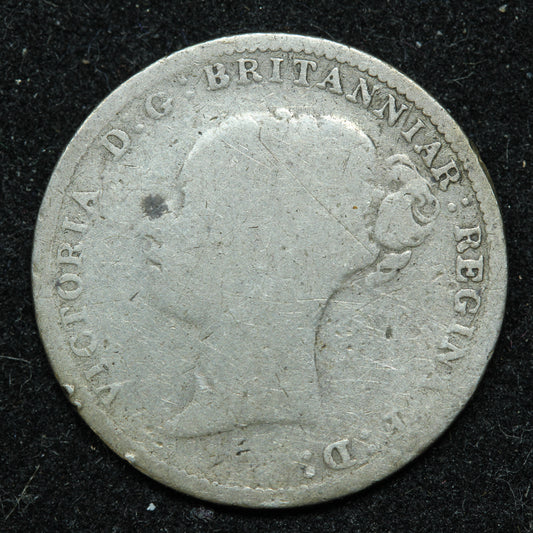 1886 Great Britain 3 Pence Threepence .925 Fine Silver