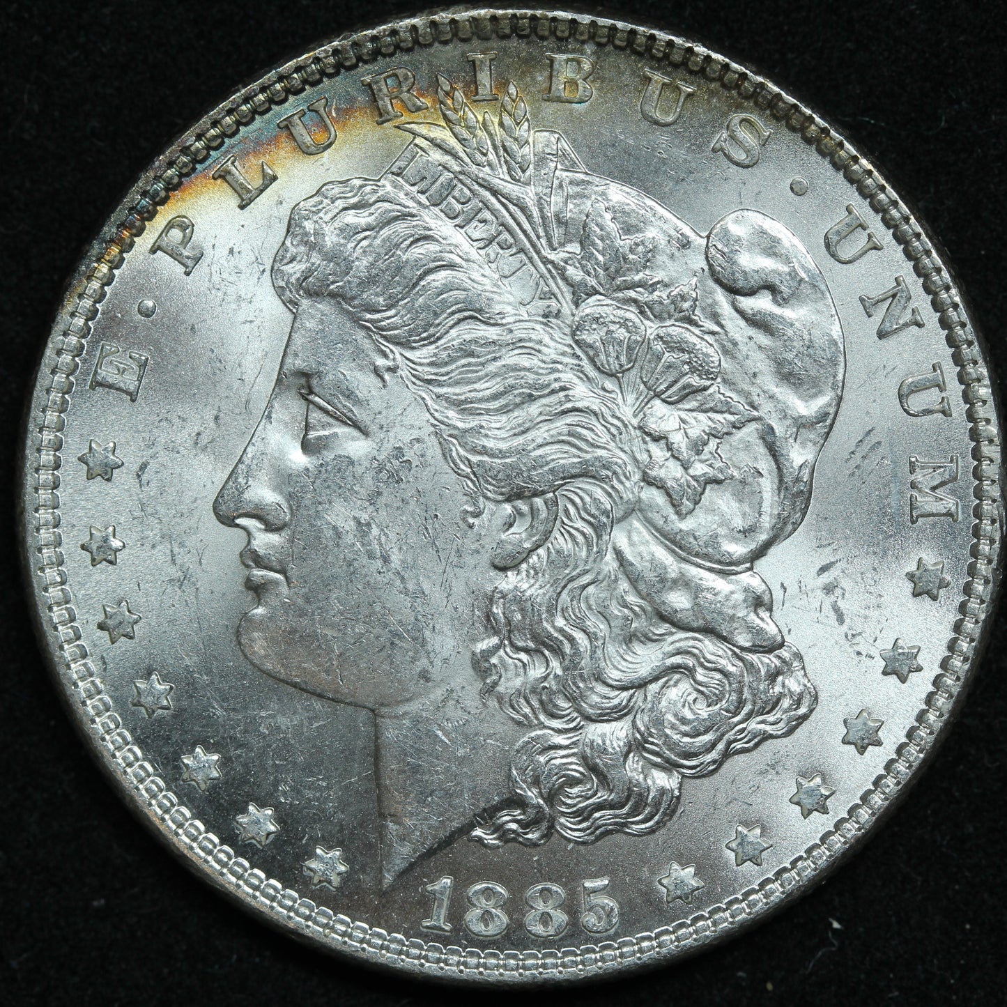 1885 P Morgan Silver Dollar Philadelphia Beautiful - Some Rainbow