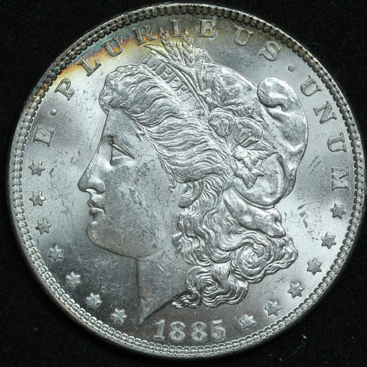 1885 P Morgan Silver Dollar Philadelphia Beautiful - Some Rainbow