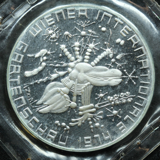1974 Austria Proof Silver 50 Shilling - International Garden Show - In Plastic