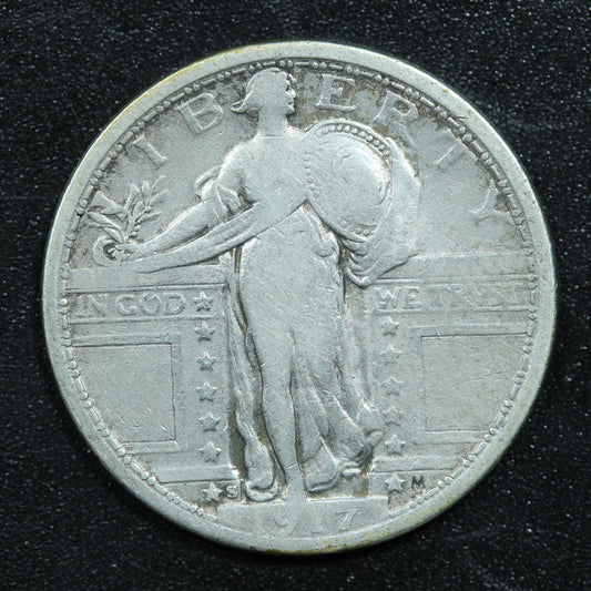 1917 S (San Francisco) Standing Liberty 90% Silver Quarter Variety 1