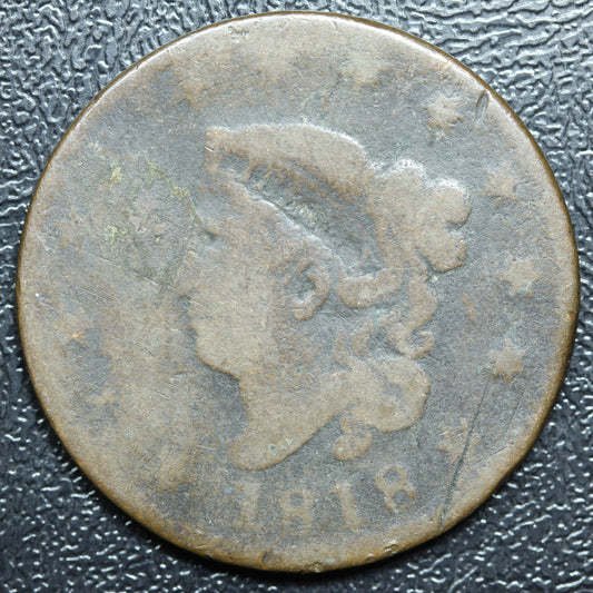 1818 Large Cent Penny 1C Liberty Head