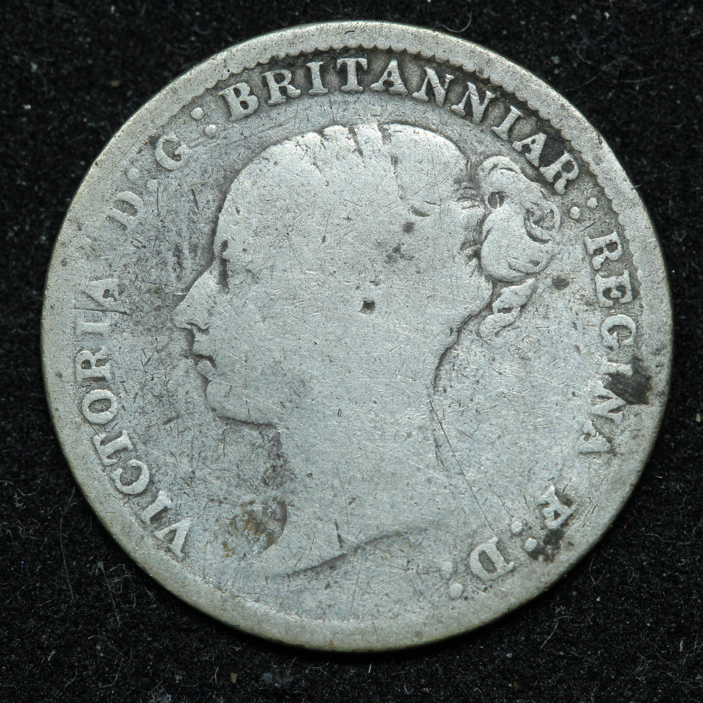 1885 Great Britain 3 Pence Threepence .925 Fine Silver KM# 730