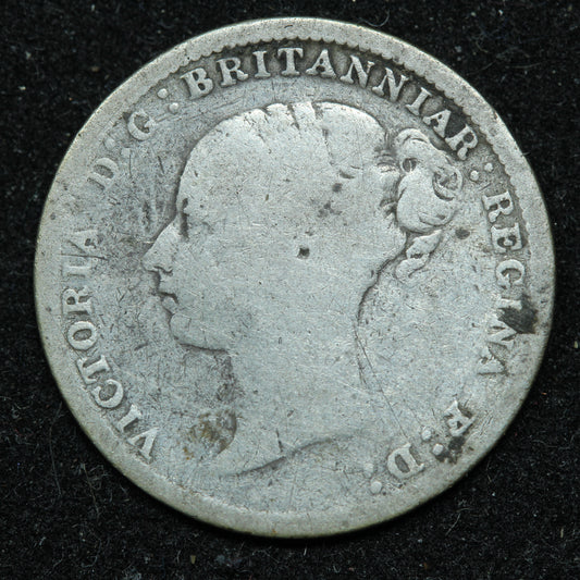 1885 Great Britain 3 Pence Threepence .925 Fine Silver KM# 730