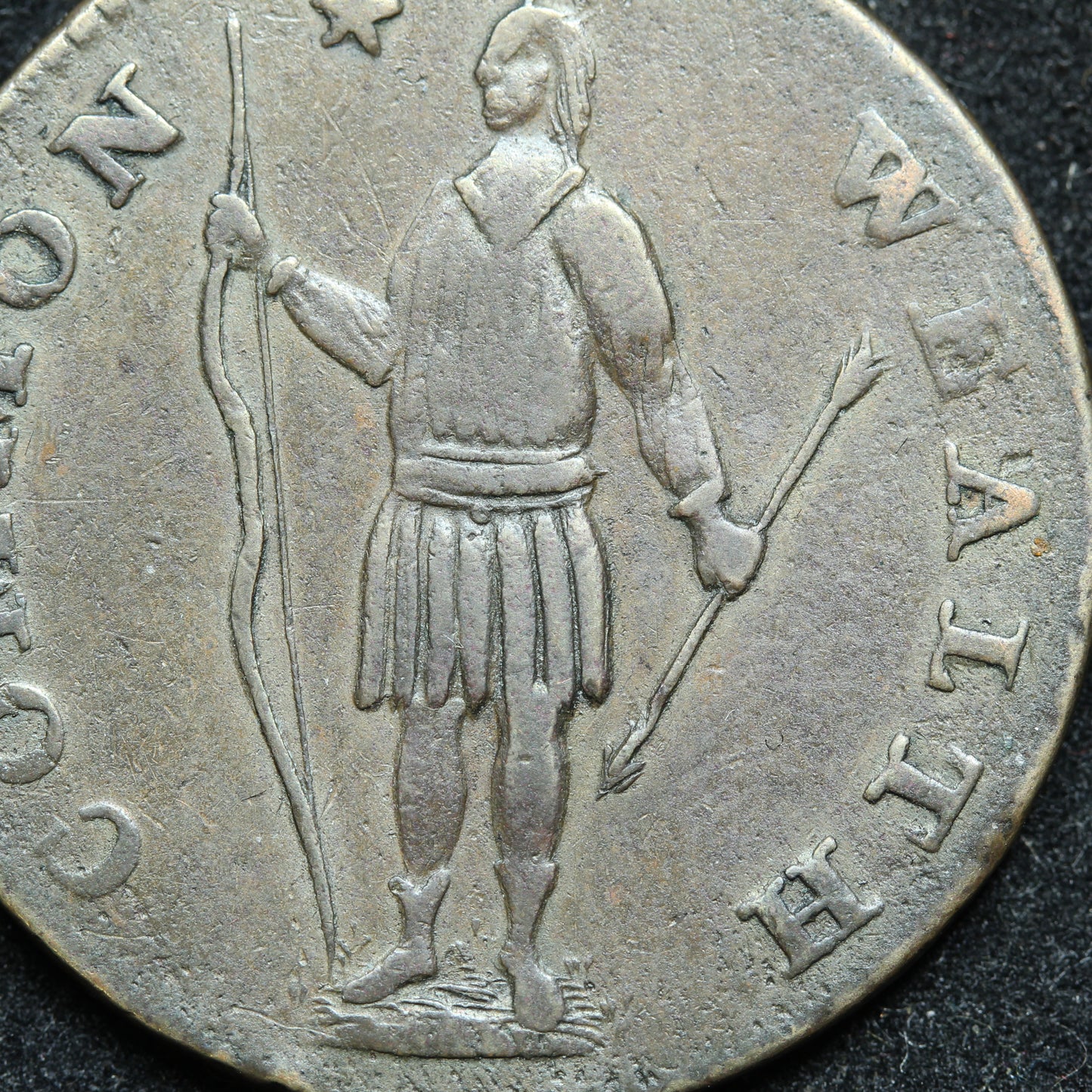 1788 Cent 1C Massachusetts, Period, Colonial Copper Coin