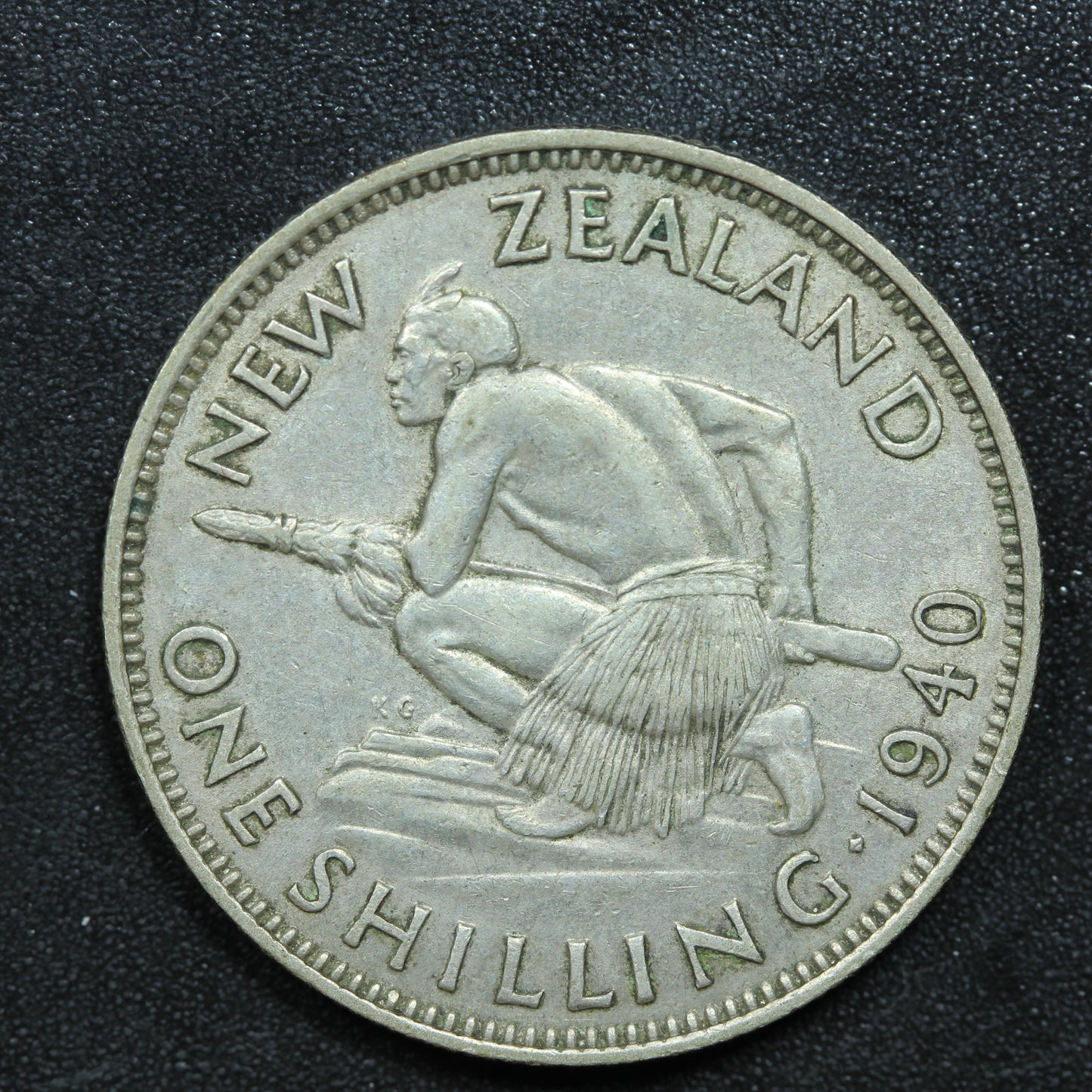 1940 New Zealand NZ One Shilling Silver Coin - KM# 9