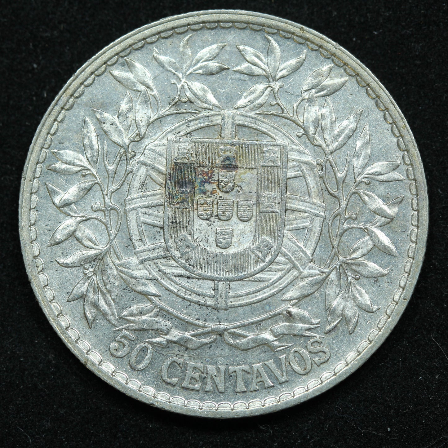 1913 50 Centavos Portugal Silver Coin -  KM# 561