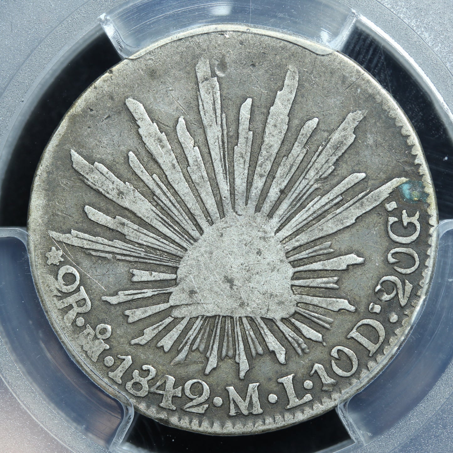 1842 Mo ML 2 Reale Mexico PCGS Certified VG10 Super Rare