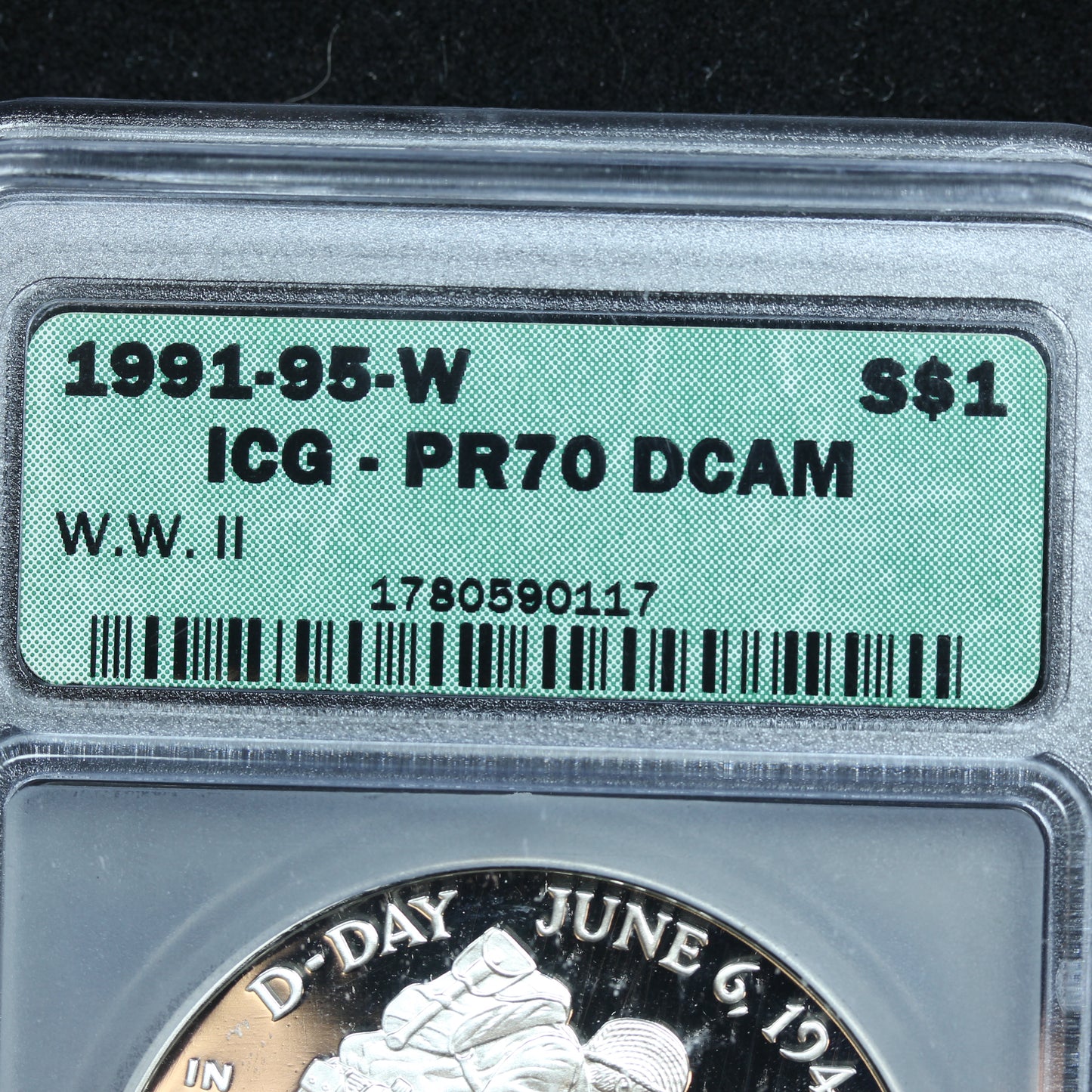1991-95 W $1 World War II Commemorative Silver $1 - ICG PR70 DCAM