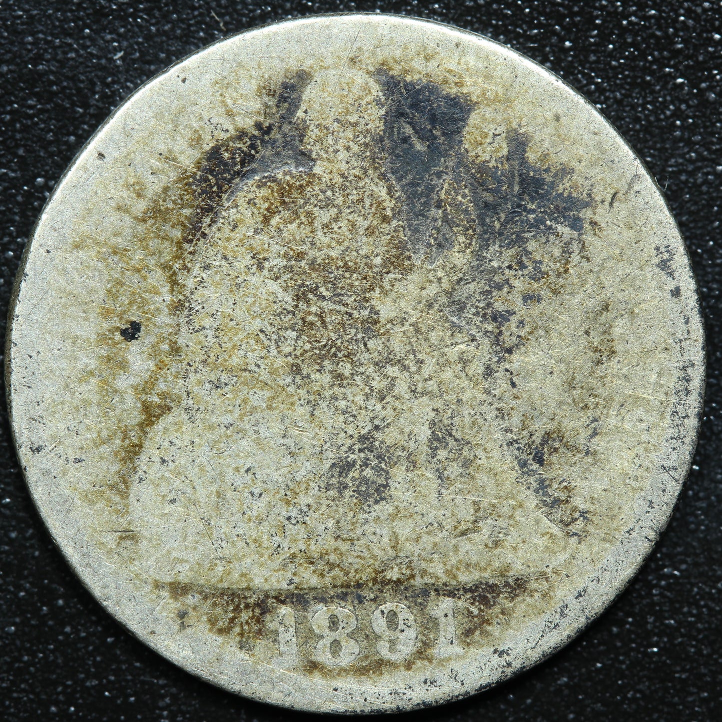 1891 Seated Liberty Dime 10c 90% Silver