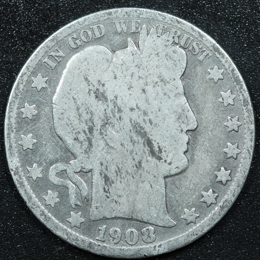 1908 O Barber Silver Half Dollar - New Orleans