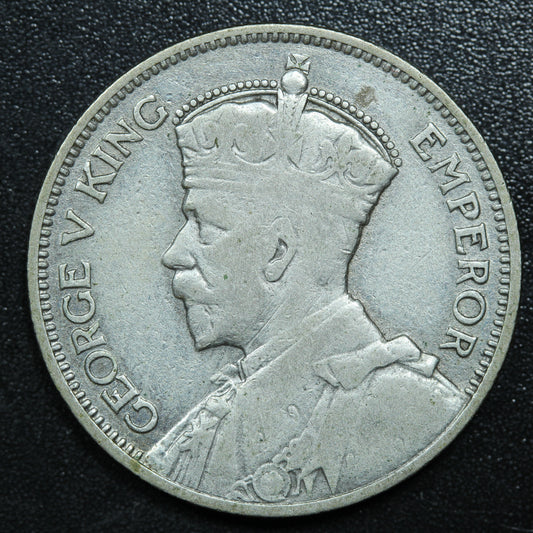 1935 New Zealand NZ One Shilling Silver Coin - KM# 3