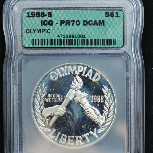 1988-S $1 Olympic Commemorative Silver $1 - ICG PR70 DCAM