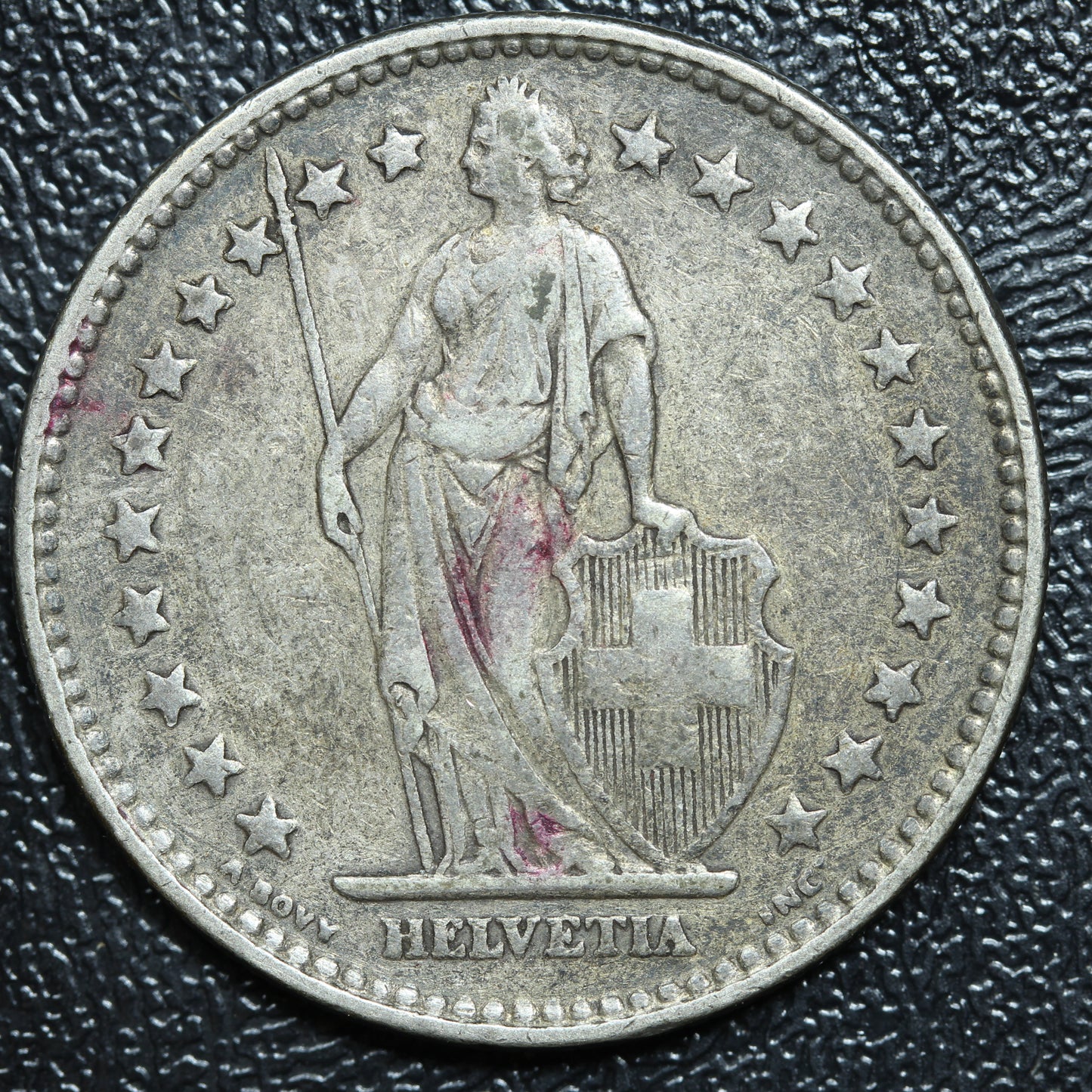 1920 B Switzerland 2 FRANC Silver KM#21