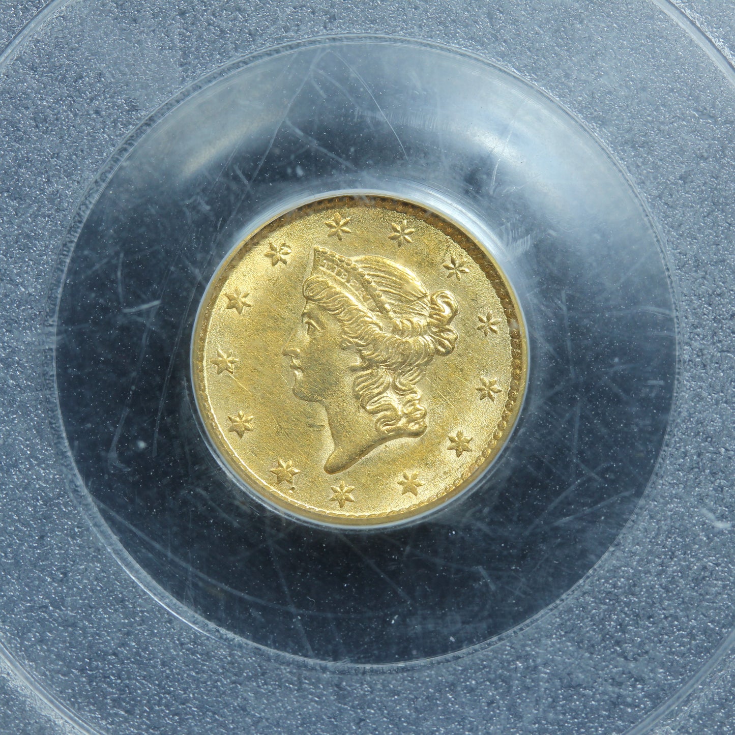 1853 US Gold $1 Dollar Liberty Head - PCGS AU55