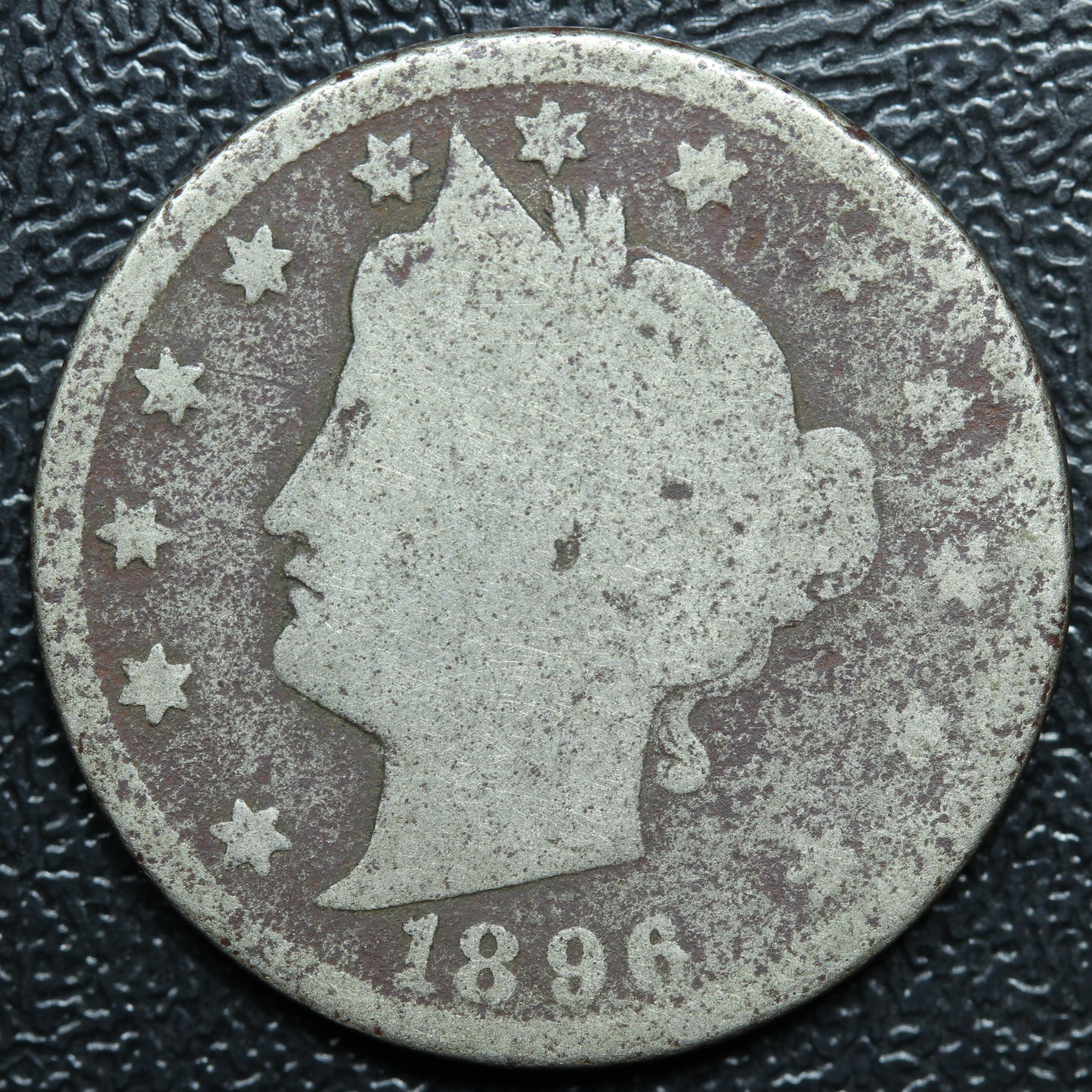 1896 Five Cent Coin 5c Liberty V Nickel