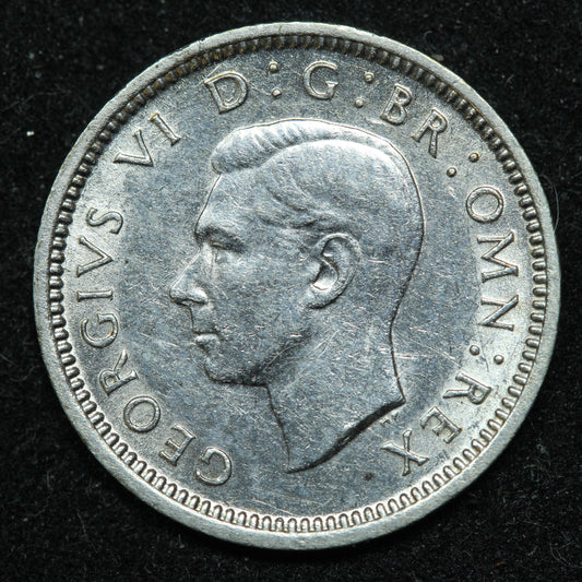 1944 Great Britain 3 Pence Threepence .500 Fine Silver KM#848