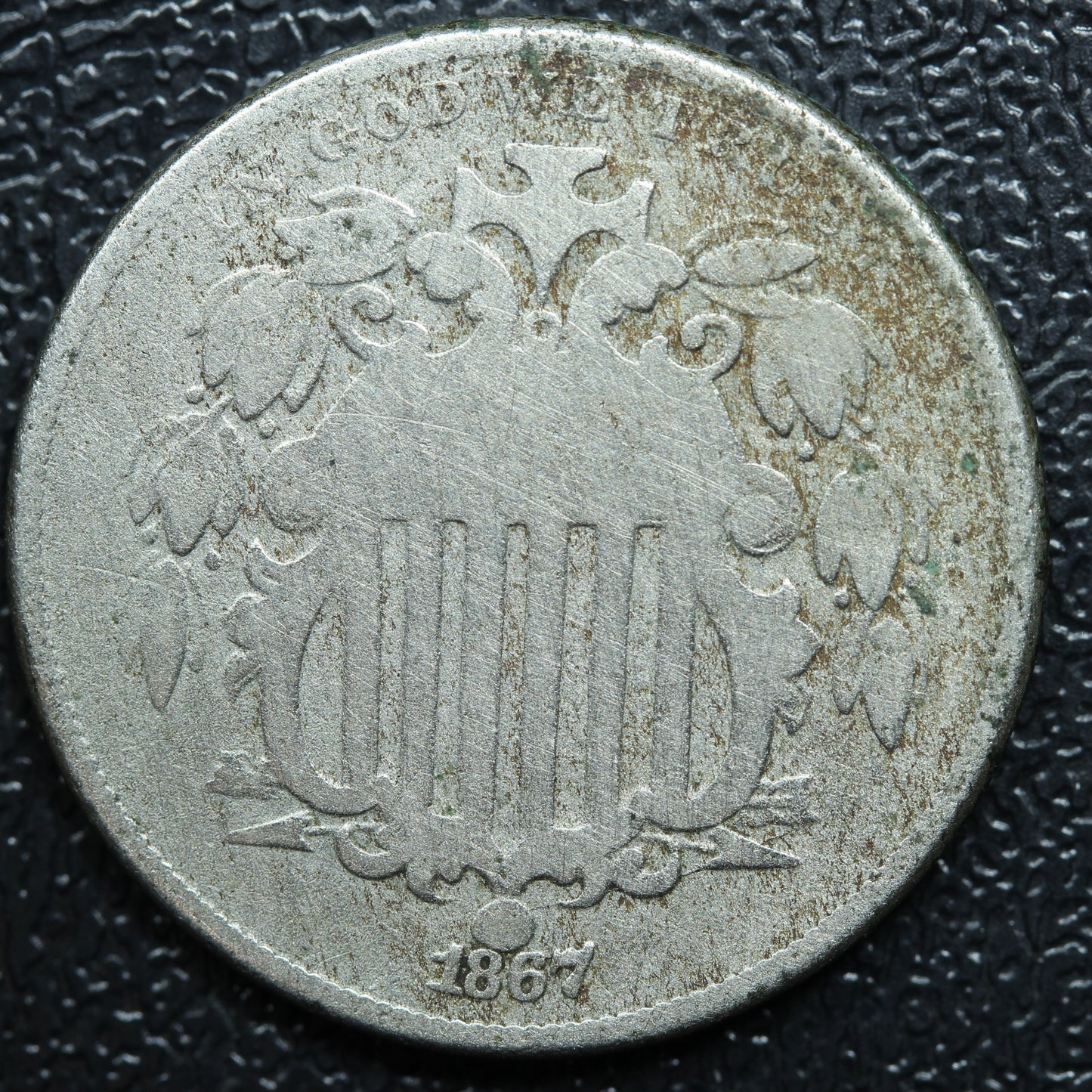 1867 Shield Nickel 5 Cents 5c Five Cents Without Rays