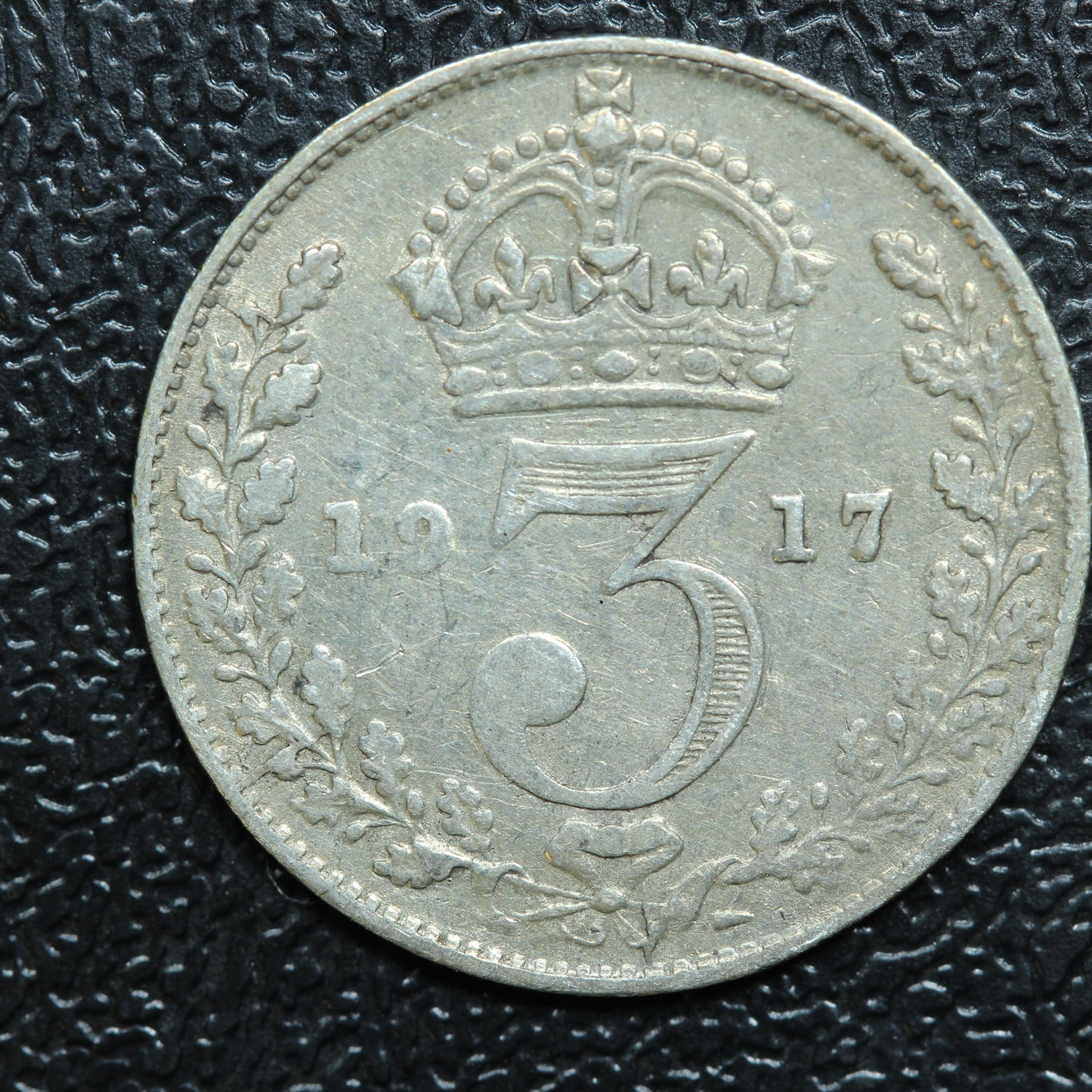 1917 Great Britain 3 Pence Threepence Silver Coin - KM# 813
