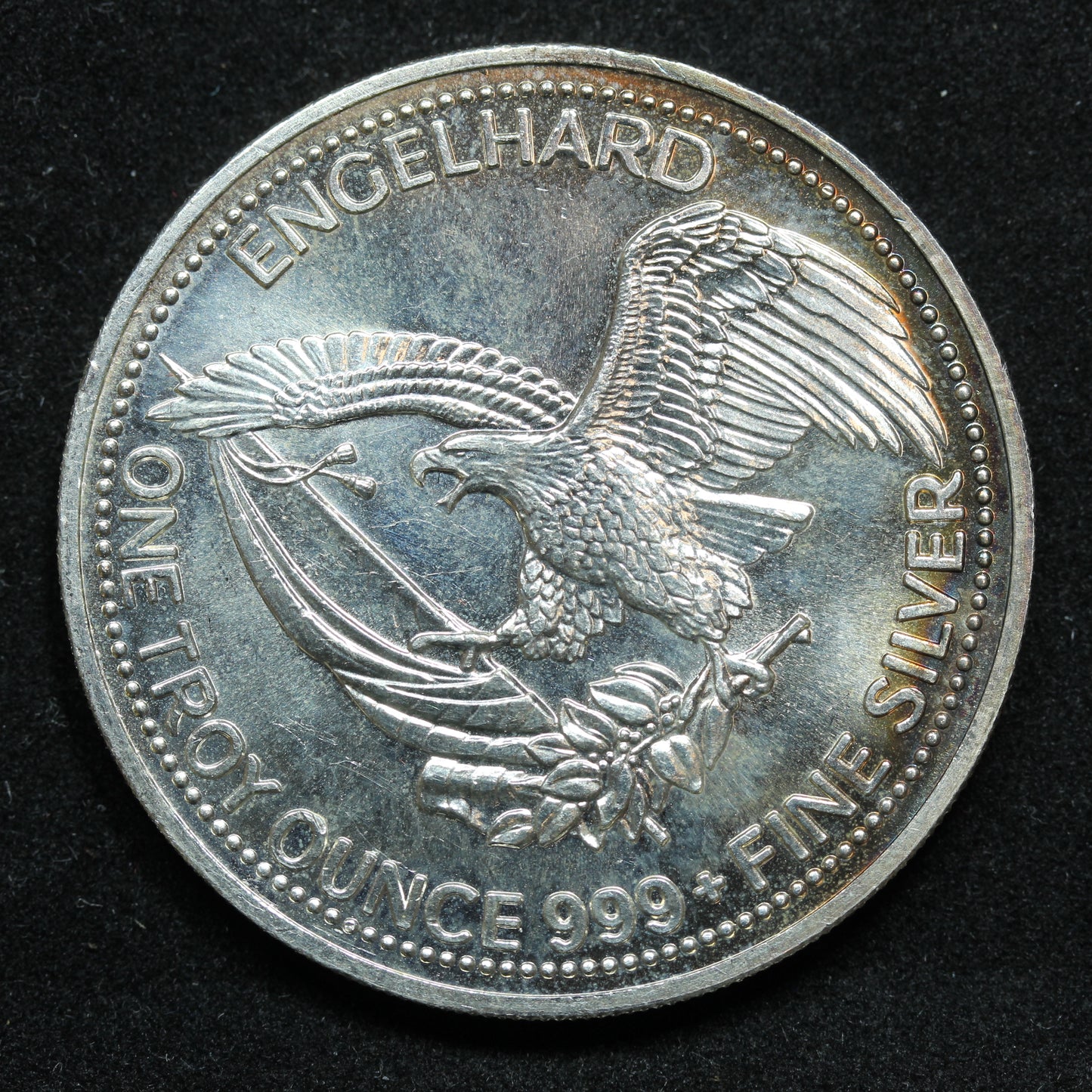 1984 1 oz .999 Fine Silver Engelhard American Prospector - Toning