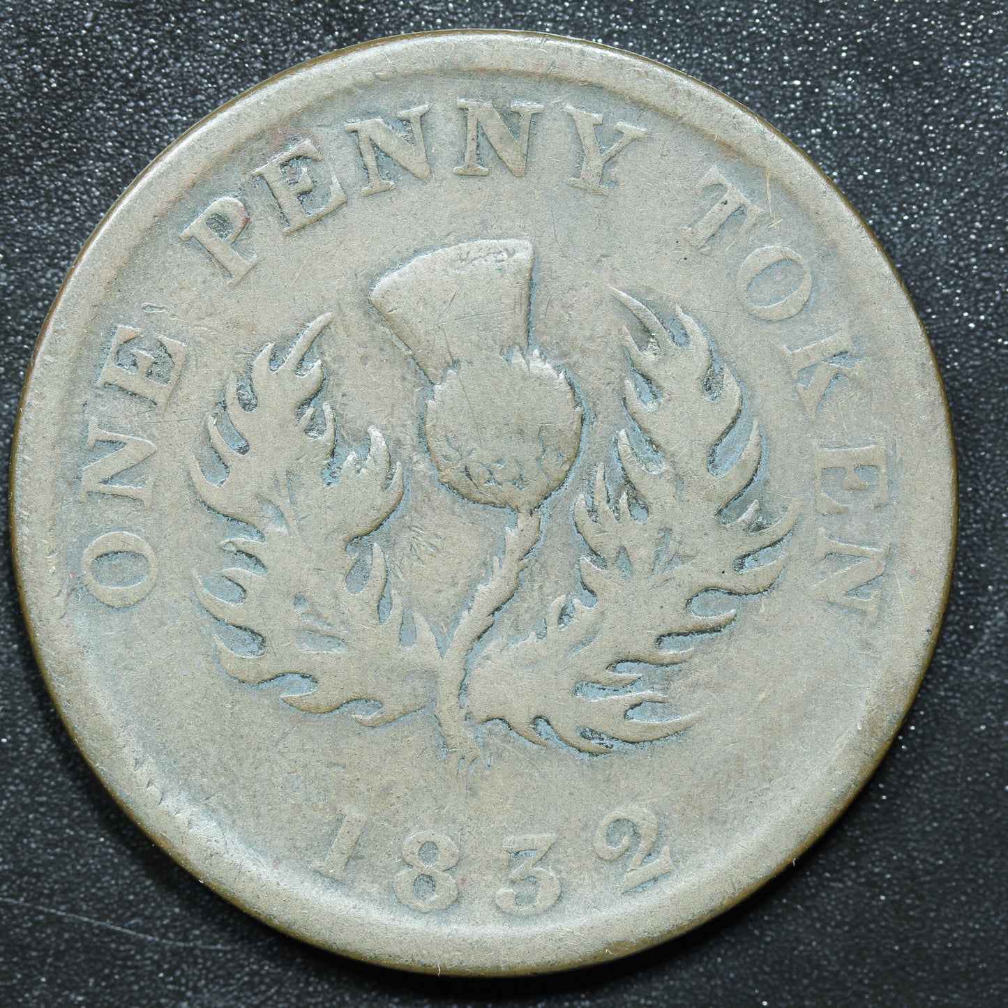 1832 Canadian Bank Token 1 Penny Cent Nova Scotia