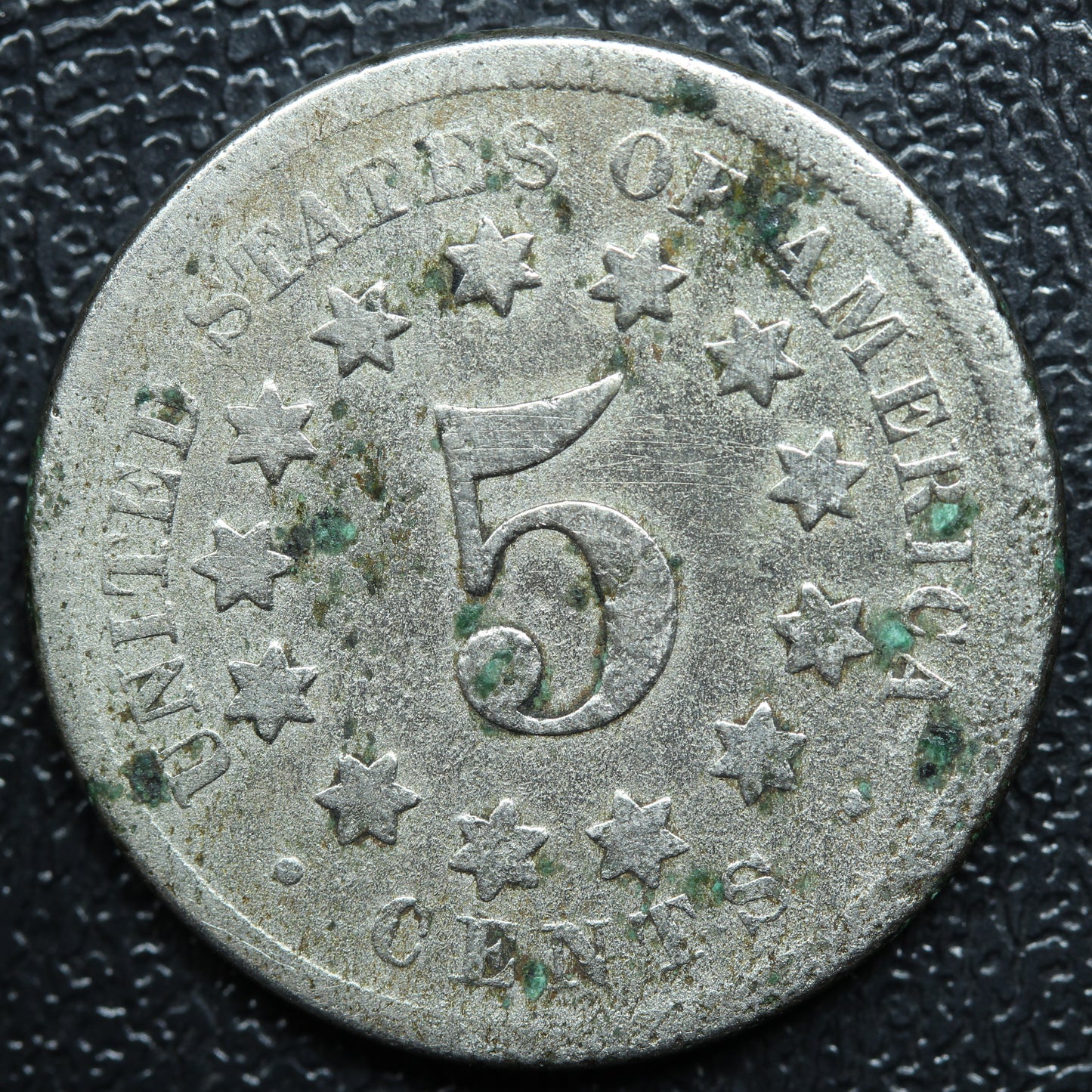 1867 Shield Nickel 5 Cents 5c Five Cents Without Rays