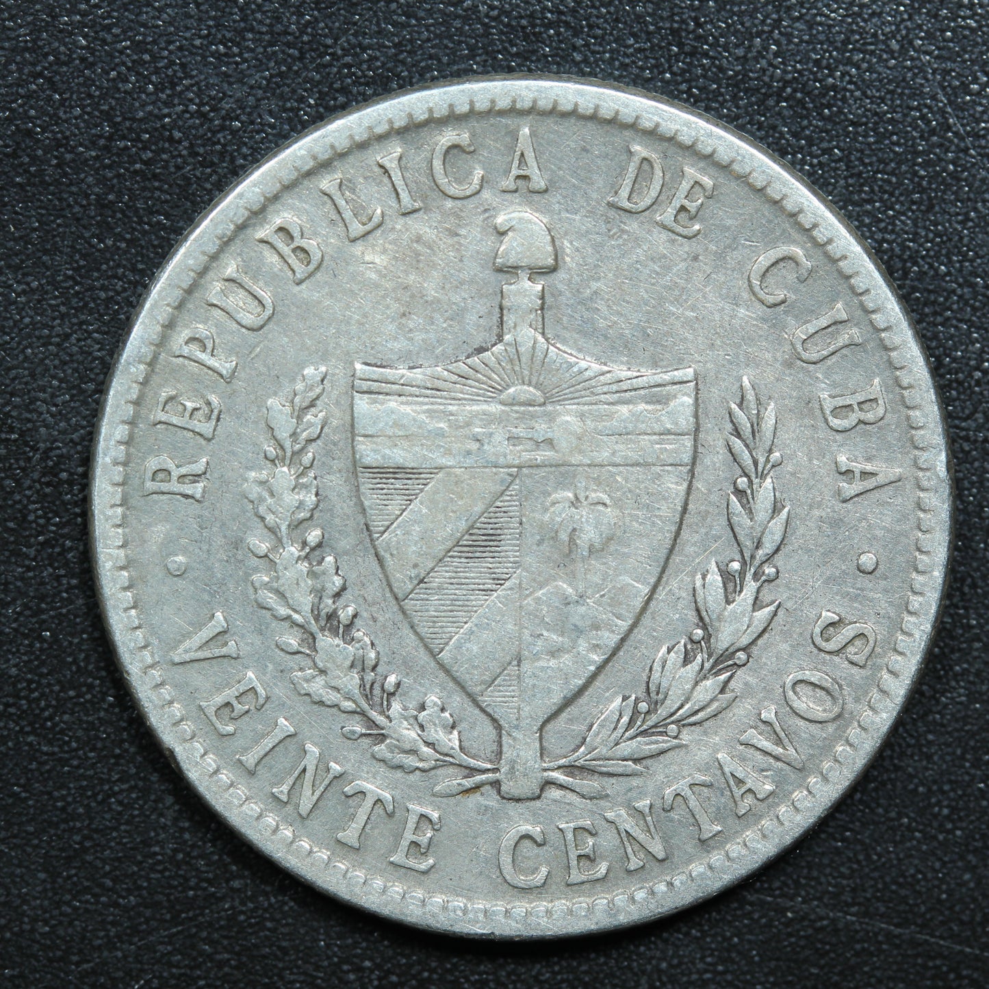 1948 Cuba 20 Veinte Centavos Silver Coin (.900 Fine) KM# 13