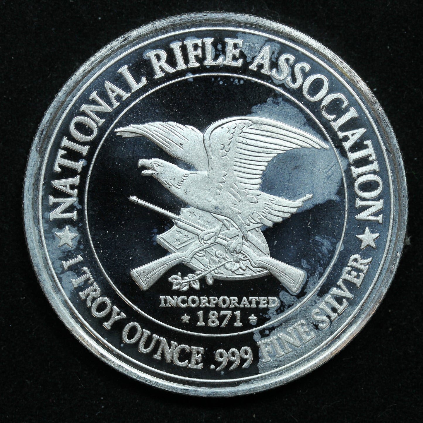 2018 1 oz Silver Round - NRA Right to Keep & Bear Arms 2nd Amendment - Spots