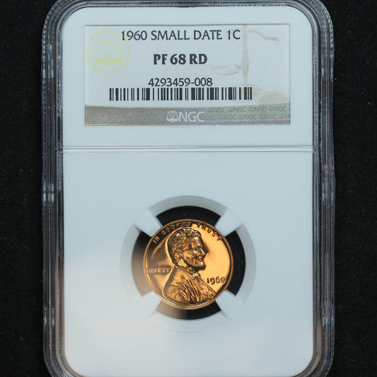 1960 P Philadelphia Lincoln Penny Cent Small Date NGC PF 68 Rd
