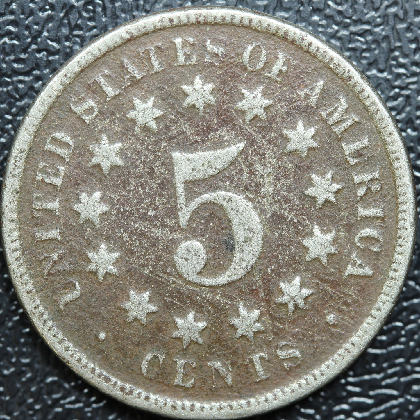 1875 Shield Nickel 5 Cents 5c Five Cents