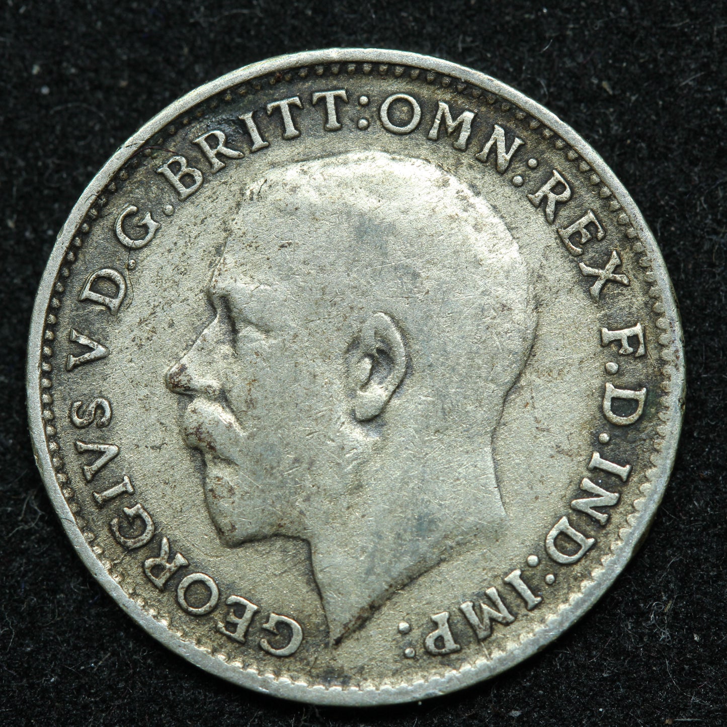 1921 Great Britain 3 Pence Threepence .500 Fine Silver KM#813a