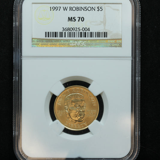 1997-W $5 Jackie Robinson US Gold Commemorative NGC MS 70