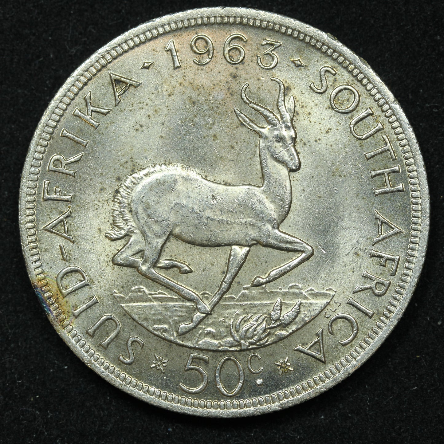 1963 South Africa 50 Fifty Cents Silver Coin - KM# 62