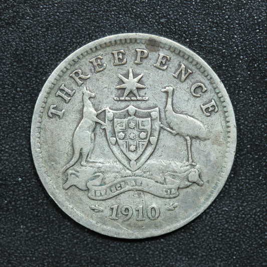 1910 Australia Threepence Silver Coin - KM# 18