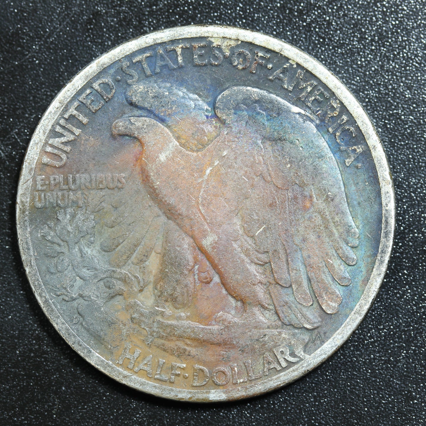 1944 D Denver Liberty Silver Half Dollar 50c Crazy Color
