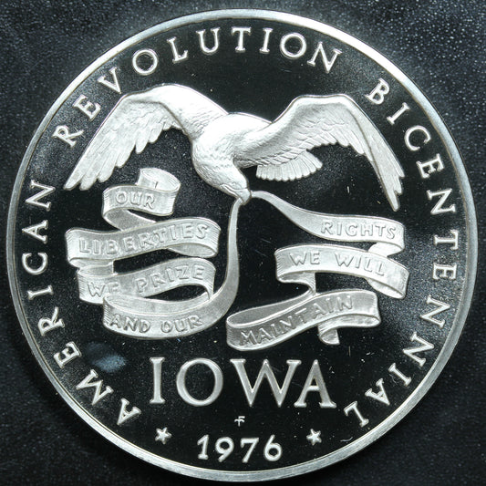 Franklin Mint 50 State Bicentennial Medal - IOWA Sterling Silver Proof w/ Capsule
