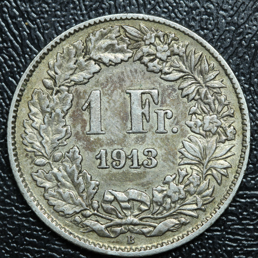 1913 B Switzerland 1 FRANC Silver KM#24