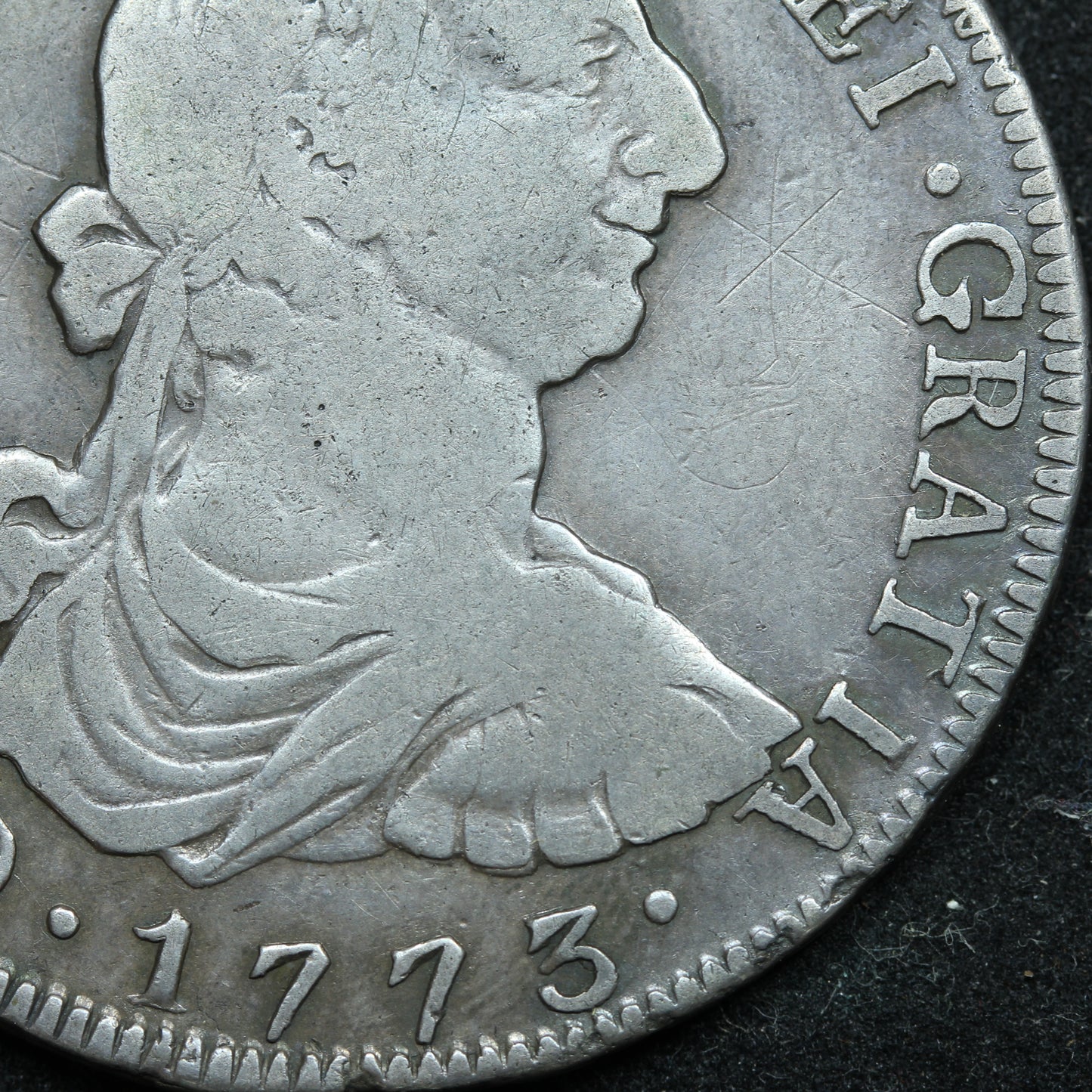 1773 8 Reales Guatemala Silver Coin - Charles III - KM# 36.1