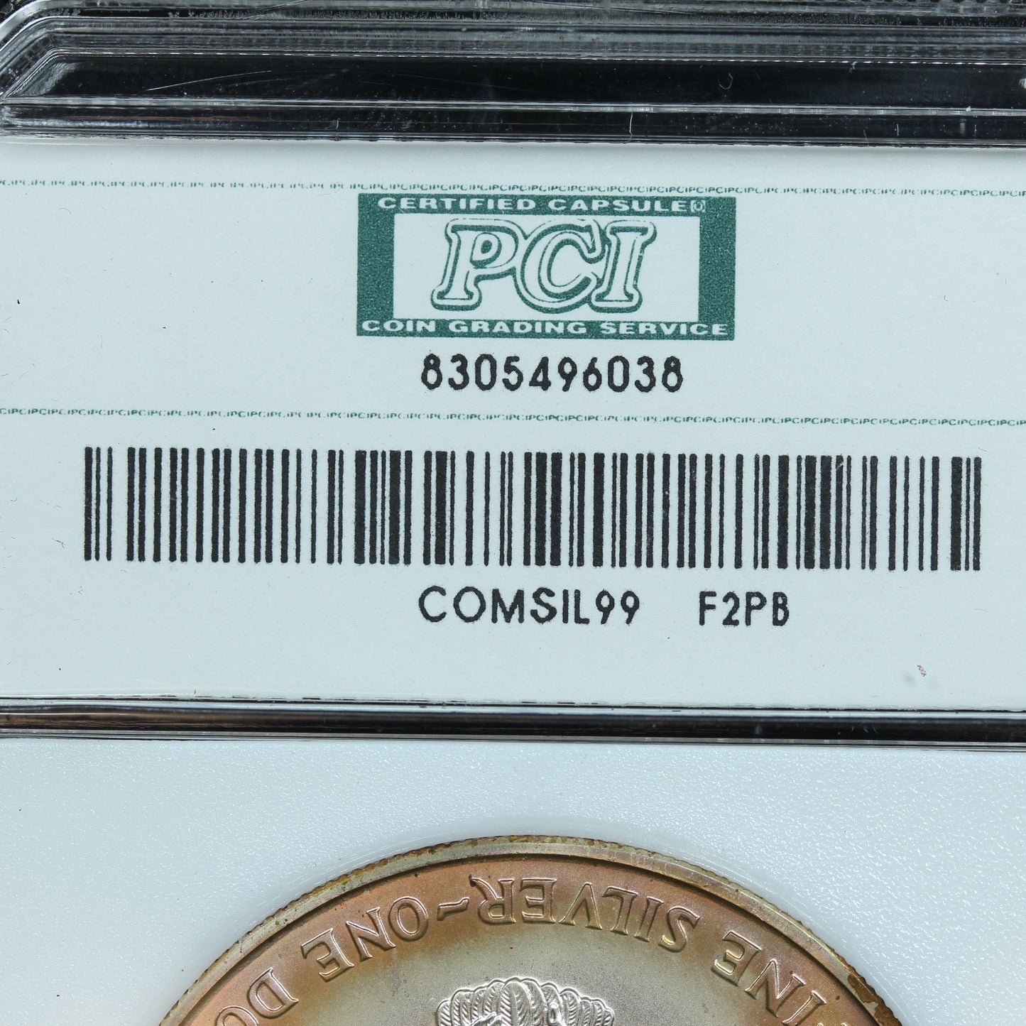 1999 American Silver Eagle Great Rainbow Toning PCI Holder