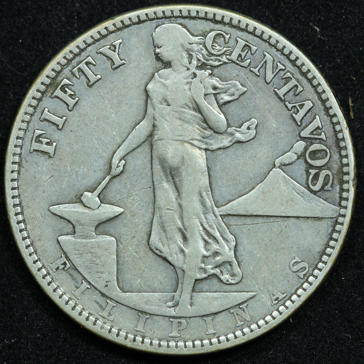 1920 50 Centavos Philippines Silver Coin - KM# 171